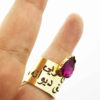 Persian Brass Signet Ring with Amethyst for Women