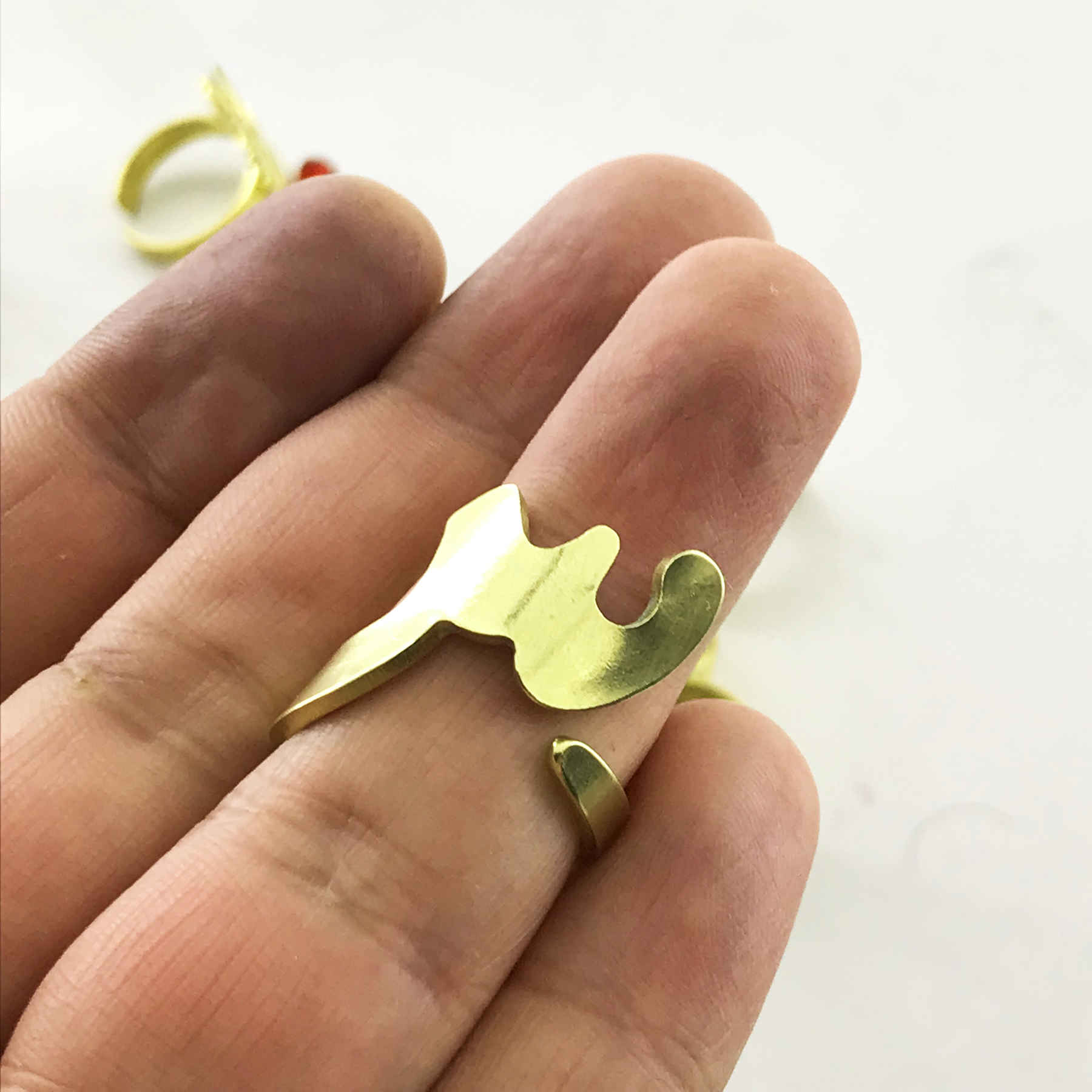 Persian Brass Signet Ring for Women with Letter Design