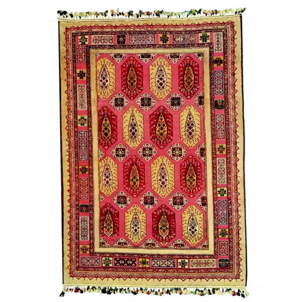 Authentic Persian Wool Kilim Rug Handwoven in Sirjan Bordered