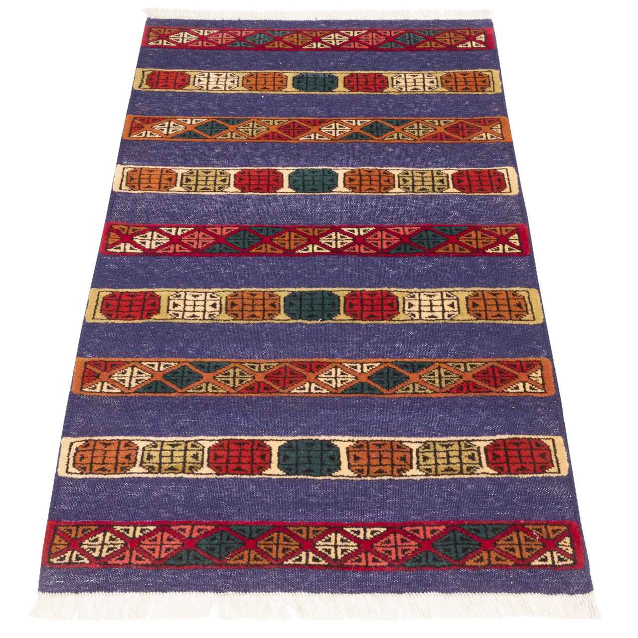 Authentic Persian Wool Kilim Rug in Golestan Blue