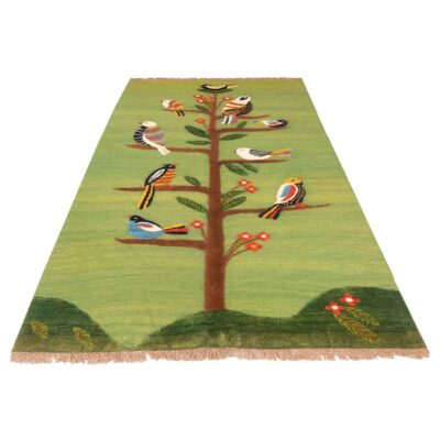 Authentic Persian Wool Kilim Rug Handwoven in Kerman Bird