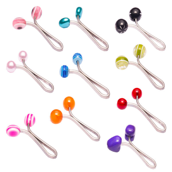 Hijab U Clips Set for Muslim Women with Glitter Colored Design (10 pcs)