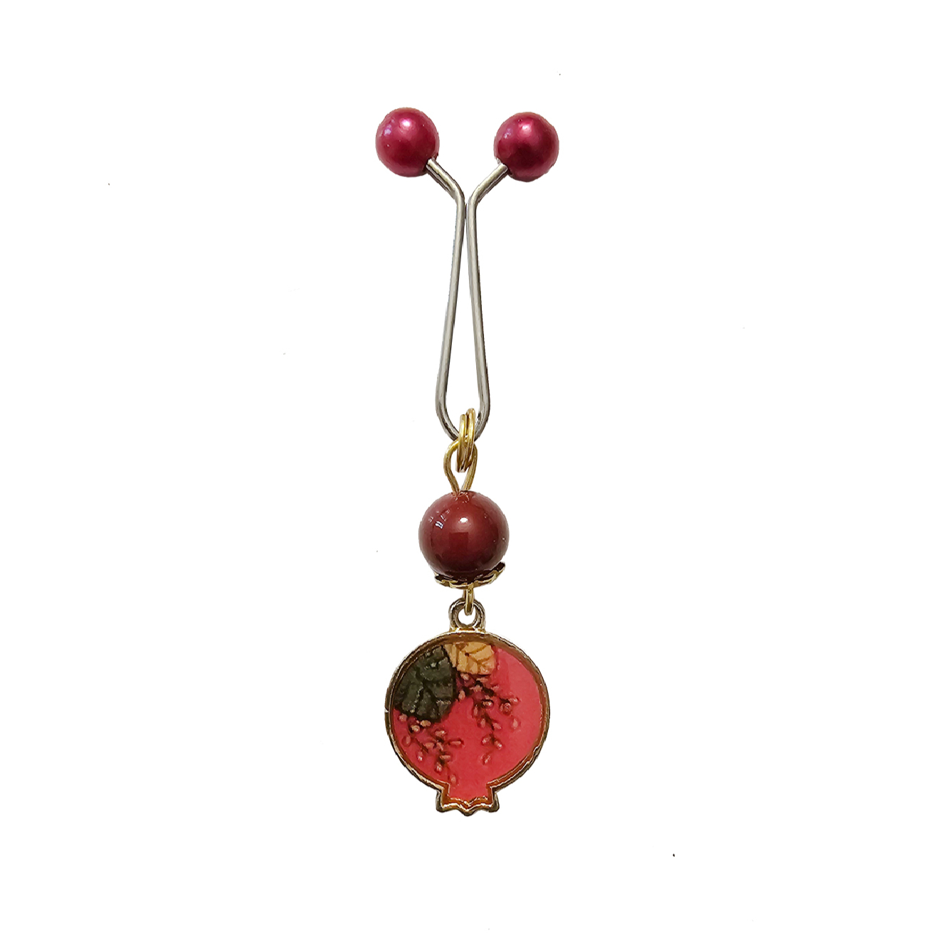 Hijab U Clips for Muslim Woman with Pomegranate Design
