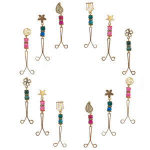 Hijab U Clips for Muslim Women Headscarf with Pendant (12 pcs)