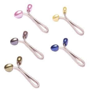 Hijab U Clips for Muslim Women with Colorful Faux Pearls (5 pcs)