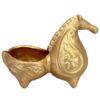Handcrafted Golden Pottery Incense Sculpture – Horse Design