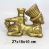 Handcrafted Golden Pottery Incense Sculpture – Sphinx Design