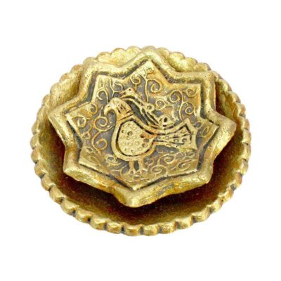 Handcrafted Golden Pottery Incense Holder – Bird Design