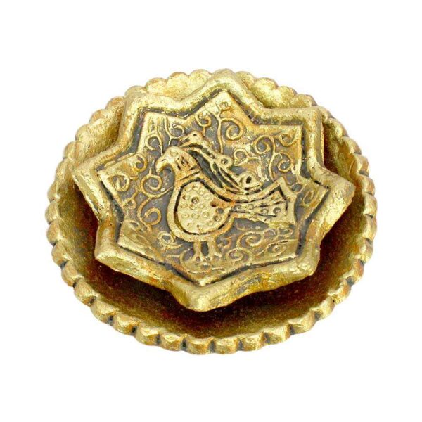 Handcrafted Golden Pottery Incense Holder – Bird Design