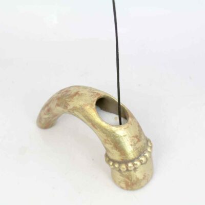 Handcrafted Pottery Incense Sculpture – Horns Design