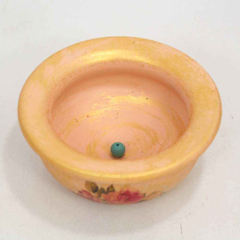Handcrafted Pottery Incense Holder – Flowers Design