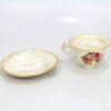 Handcrafted Pottery Incense Holder – Flowers Cup & Saucer Design