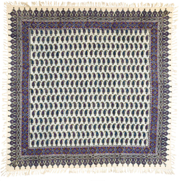 Iranian Tablecloth: Isfahan's Traditional Kalamkari Block Print Purple