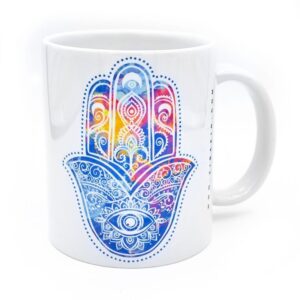 Islamic Coffee Ceramic Mug with Hand of Fatima Pattern