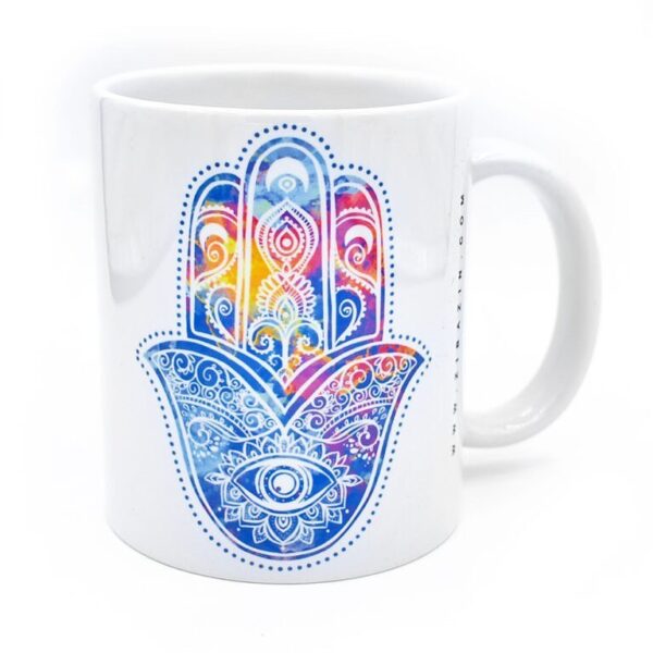 Islamic Ceramic Coffee Mug - Hand of Fatima Pattern