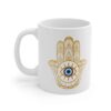 Islamic Ceramic Coffee Mug - Gold Hamsa Hand Pattern
