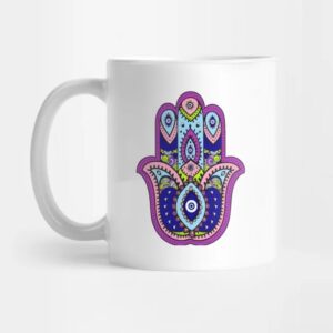 Islamic Ceramic Coffee Mug – Hamsa Hand Pattern