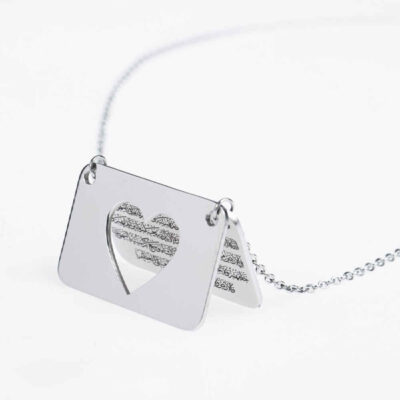 Islamic Steel Necklace with Ayat al-Kursi Envelope Design Medallion