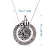 Islamic Steel Necklace with Ayat al-Kursi Calligraphy Medallion