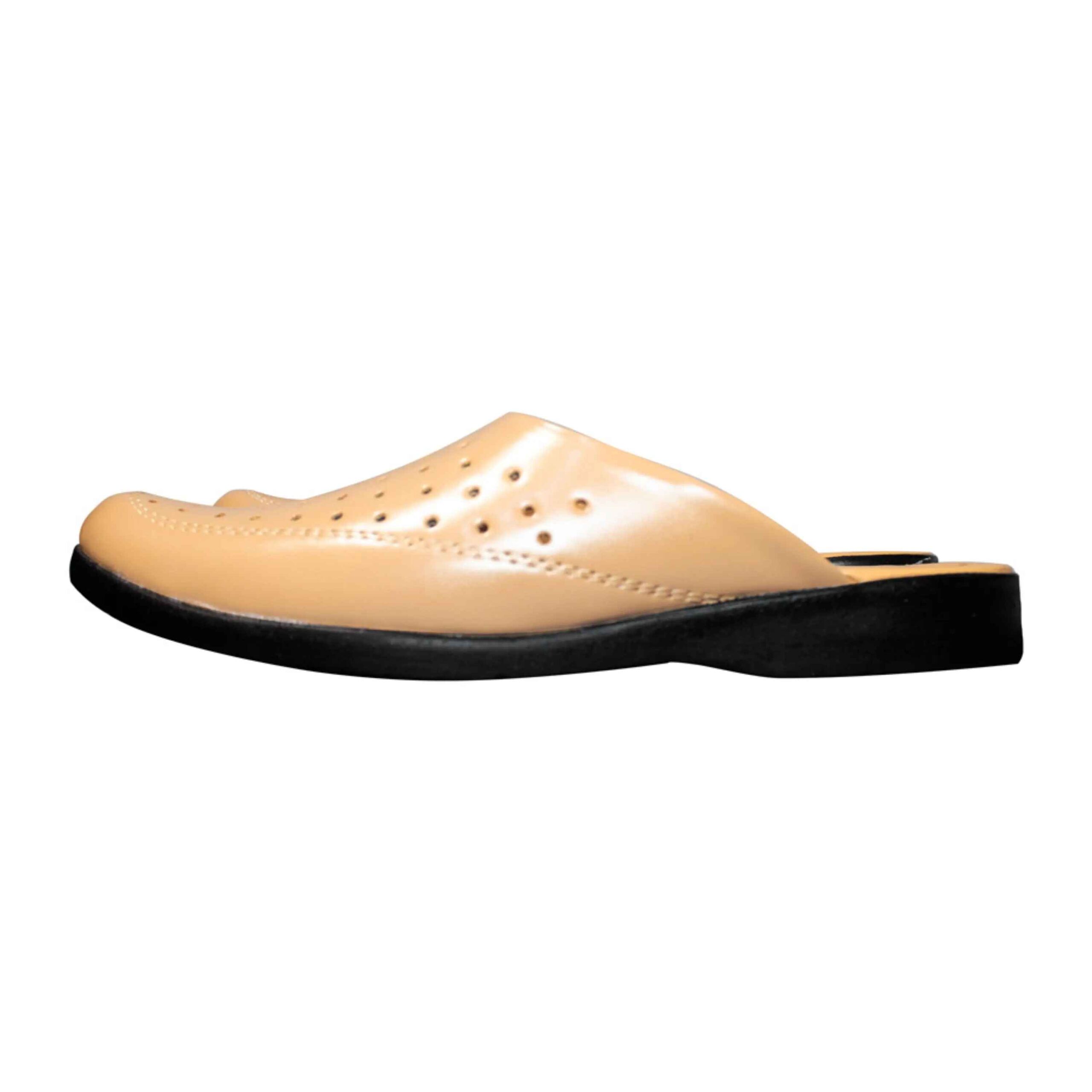 Islamic Style Nalain Slippers with Artificial Cream Leather