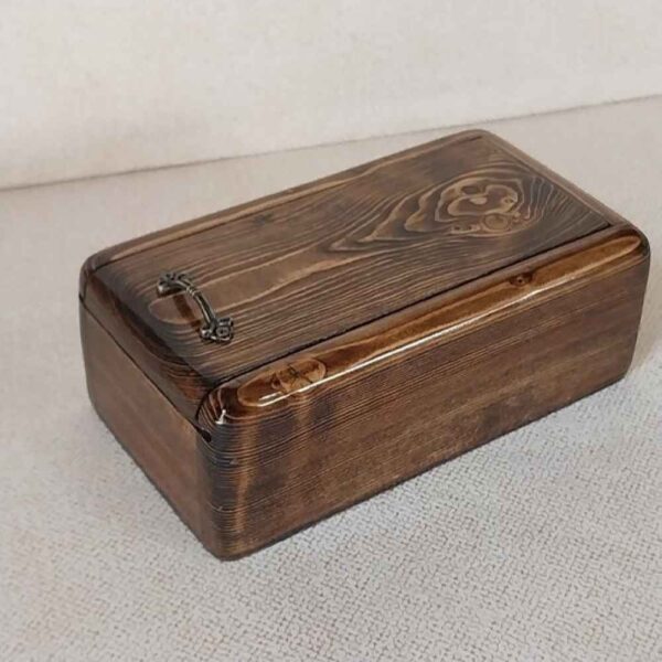Rustic Elegance Jewelry Box Hand-Carved from Natural Wood