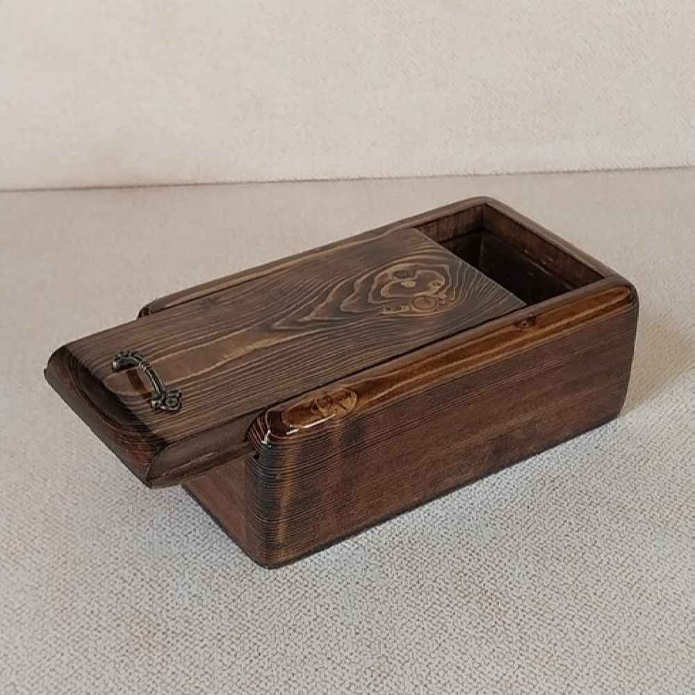 Rustic Elegance Jewelry Box Hand-Carved from Natural Wood