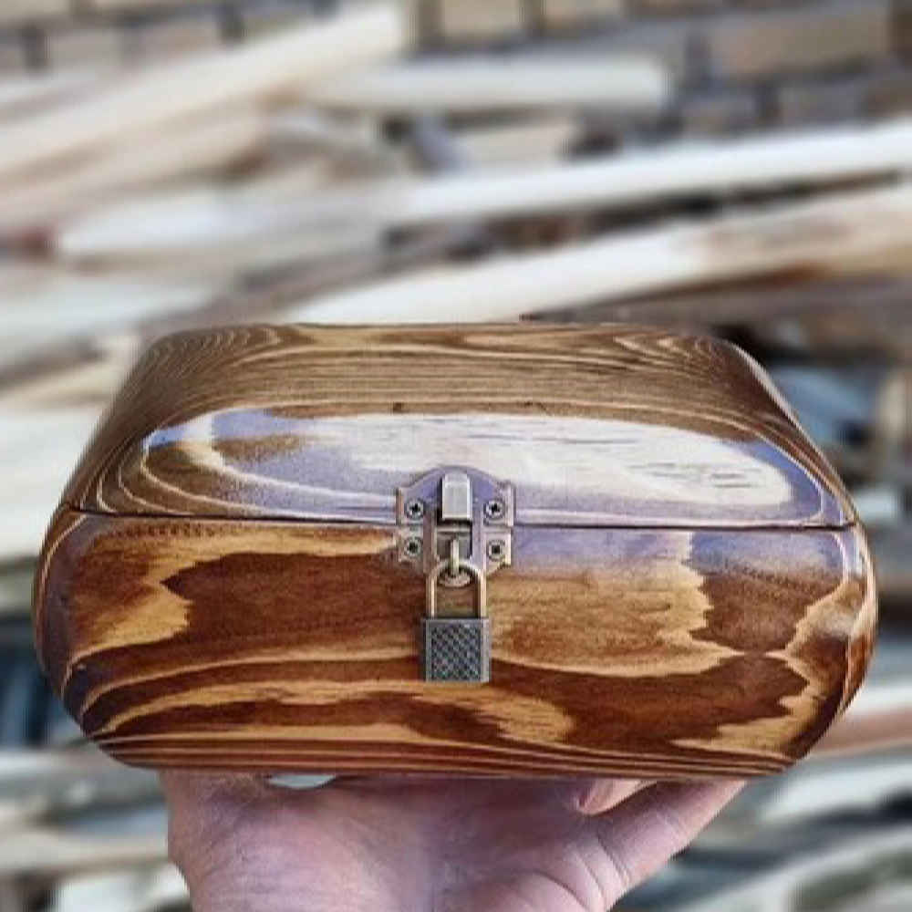 Artisan-Crafted Jewelry Box from Natural Wood