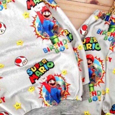 Kid’s Sweatshirt & Pants Set with Super Mario Design White