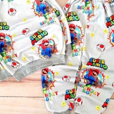 Kid’s Sweatshirt & Pants Set with Super Mario Design White