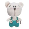 Handmade Amigurumi Stuffed Teddy Bear Animal – White & Turquoise | Soft & Colorful