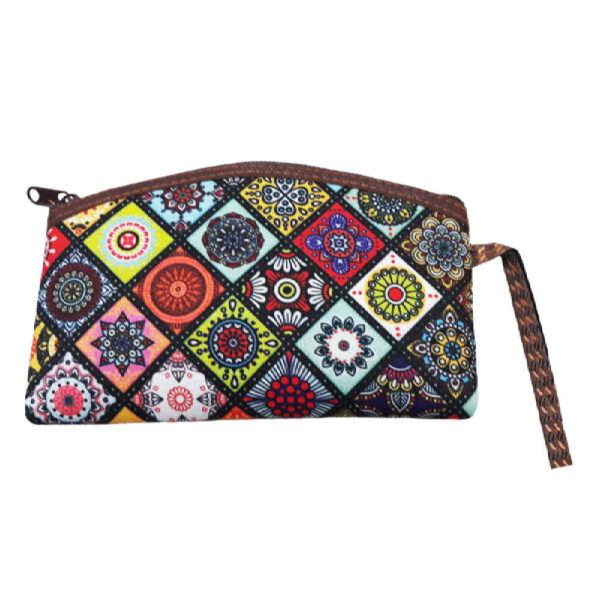 Persian Makeup Bag in Floral Termeh Fabric Pattern for Carrying Cosmetics