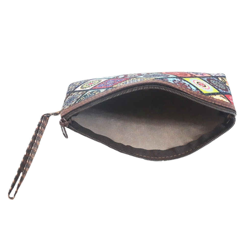 Persian Makeup Bag in Floral Termeh Fabric Pattern for Carrying Cosmetics