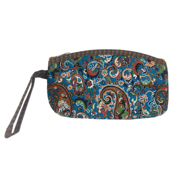 Persian Makeup Bag in Paisley Termeh Fabric Lightweight for Organizing
