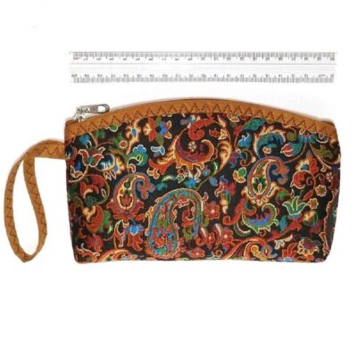 Persian Makeup Bag in Paisley Termeh Fabric for Carrying Cosmetics