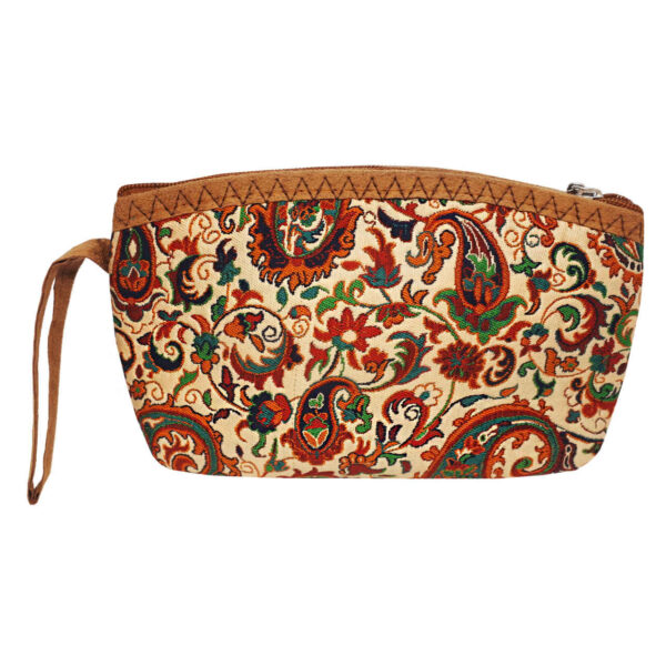 Persian Makeup Bag in Termeh Fabric with Paisley Pattern for Women