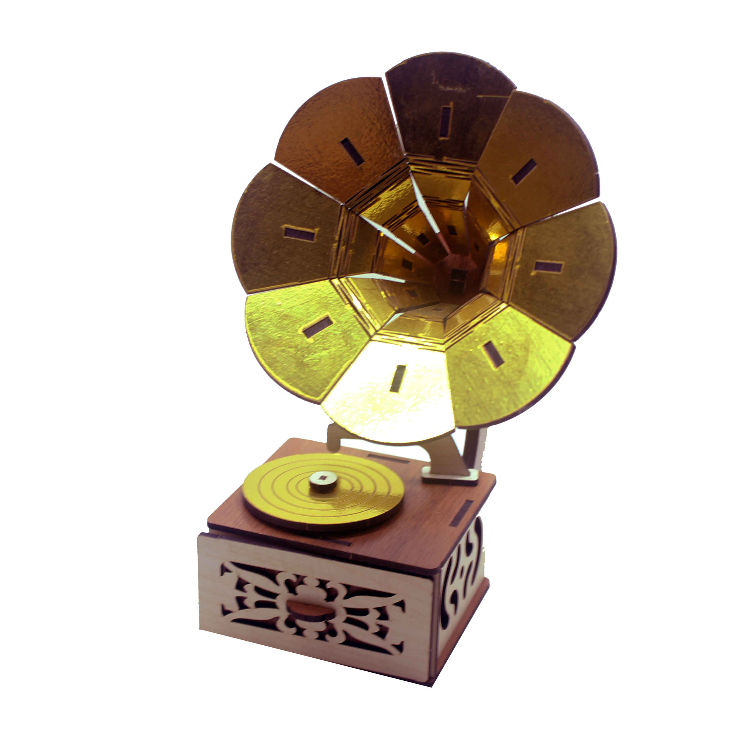 Maquette Model Kit: Wooden Gramophone Replica for Décor