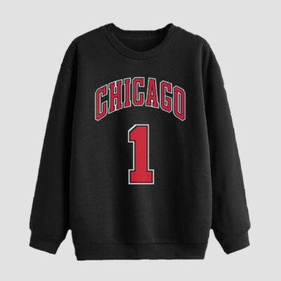 Men’s Crewneck Sweatshirt Cotton Black Chicago
