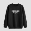 Men's Crewneck Sweatshirt Cotton Black Error 404