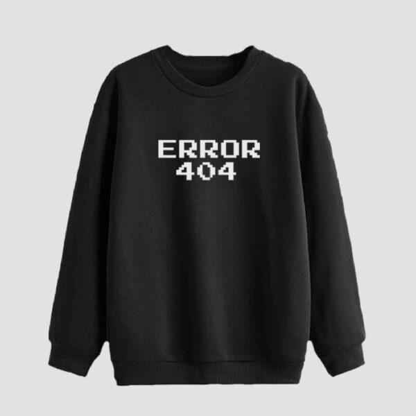 Men's Crewneck Sweatshirt Cotton Black Error 404