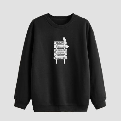 Men’s Crewneck Sweatshirt Cotton Black Harry Potter