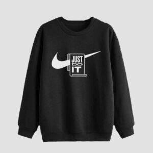 Men's Crewneck Sweatshirt Cotton Black Model Just Do It