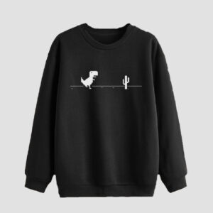 Men's Crewneck Sweatshirt Cotton Black Model Offline Game