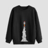 Men's Crewneck Sweatshirt Cotton Black Spaceship