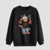 Men's Crewneck Sweatshirt Cotton Black Teddy Bear