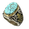 Persian Neyshabur Turquoise Silver Ring for Men I