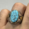 Persian Neyshabur Turquoise Silver Ring for Men I
