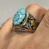 Persian Neyshabur Turquoise Silver Ring for Men I