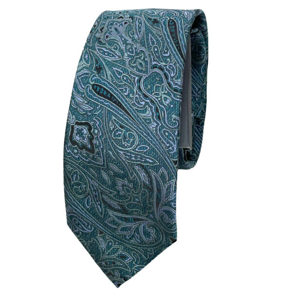 Men's Necktie - Elegance Style Silk Paisley in Blue
