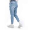 Mom Jeans Elastic Waist with Ripped Design Fashion Style