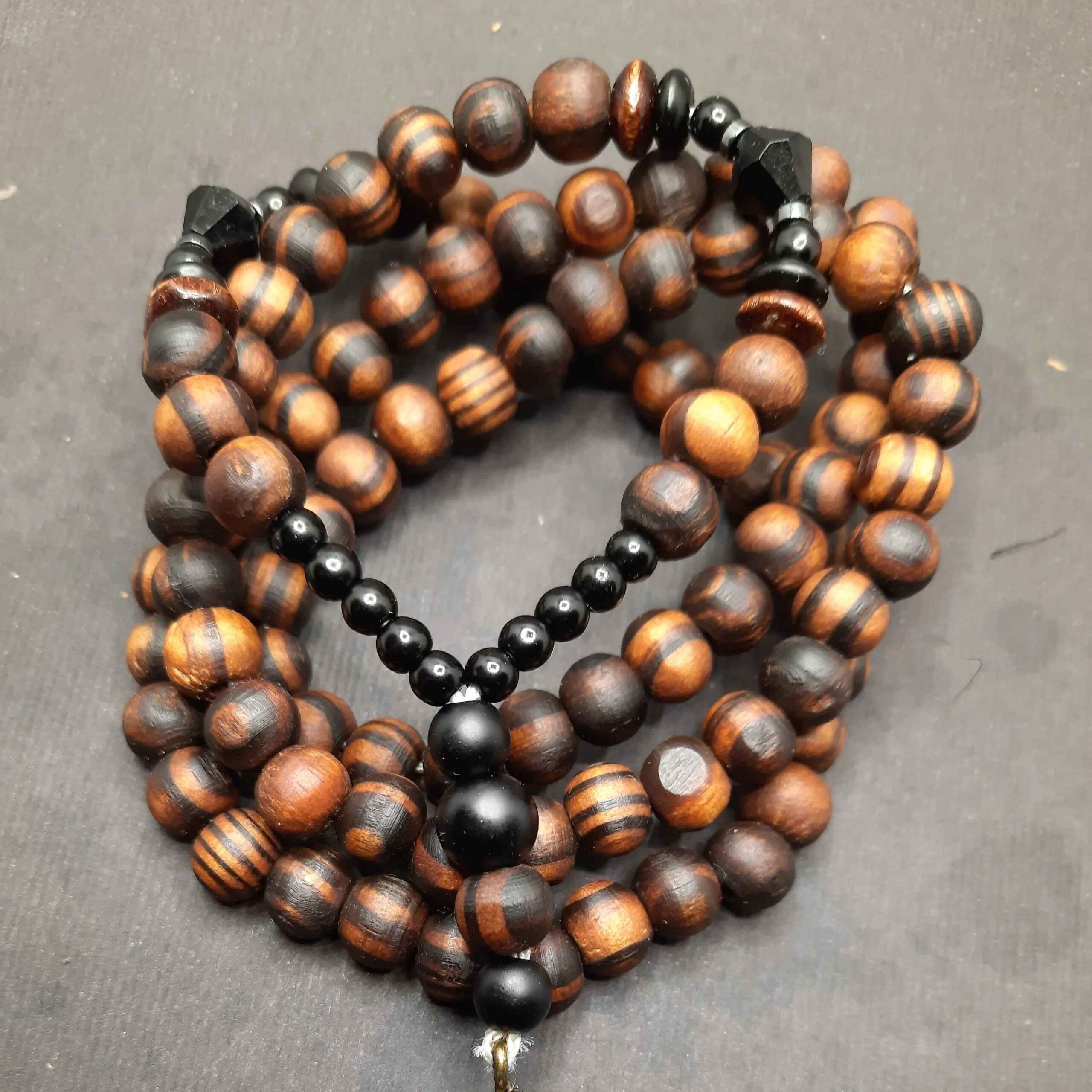 Islamic Wooden Necklace with Handcarved Allah Pendant